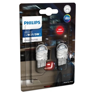Philips Крушка, LED, стоп светлини / габарити PHILIPS W21/5W, 12V, 1, 75/0, 65W, 65/32lm, 2 бр