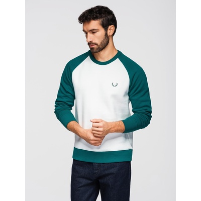 Ombre Clothing Мъжки контрастен суитшърт с раглан ръкави - крем и тъмно зелено V1 OM-SSNZ-0239 Ombre Clothing Ombre Clothing | Byal Bezhov | МЪЖЕ | S