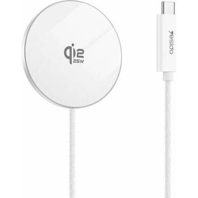 Yesido DS41 Qi2 bezdrôtová MagSafe nabíjačka pre iPhone - 25W - biela