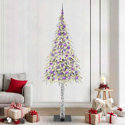 vidaXL Коледно дърво с 300 LED светодиода Бяло 210 cm ПЕ и стомана (3396248)