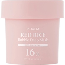 P.Calm Red Rice Bubble Deep Mask Upokojujúco-čistiaca bublinková maska 90 g
