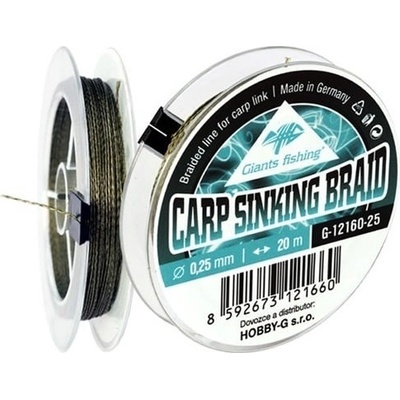 Giants Fishing Šňůra Carp Sinking Braid 20m 0,12mm 6,3kg