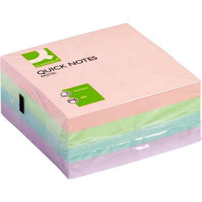 Q-CONNECT Bloček kocka Q-CONNECT 76x76mm 400l pastelová (QC001347)