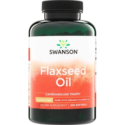 Swanson Lněný Olej Flaxseed Oil 1000 mg 200 kapslí
