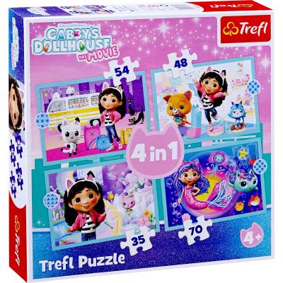 Trefl Пъзел Trefl 4 в 1 - Голямото приключение на Габи (34670)