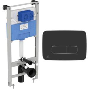 Ideal Standard Комплект тоалетно казанче с рамка Ideal Standard ProSys и клап Oleas M3 матово черно (R020467+R0123A6)