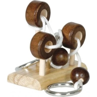 Fridolin Логически дървен 3D пъзел Fridolin - Освободи халката, ниво 3/4 (F17355)