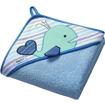 BabyOno Osuška s kapucňou - froté 100x100 (Veľryba) - Modrá