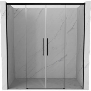 Mexen Rox плъзгащи се душ врати 200 см, прозрачни, черни - 8C2-200-002-70-00 (8C2-200-002-70-00)