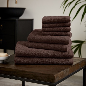 Image 1 of Catherine Lansfield Хавлиена кърпа Catherine Lansfield Quick Dry Cotton 8 Piece Towel Set - Chocolate