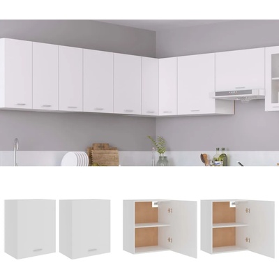 vidaXL Висящи шкафове, бели, 2 бр, 50x31x60 см, ПДЧ (805078)