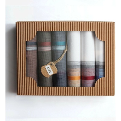 ETEX Pánské bavlněné kapesníky v dárkové krabičce M1 - 6 kusů