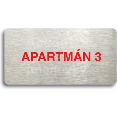 ACCEPT Piktogram APARTMÁN 3 - stříbrná tabulka - barevný tisk bez rámečku
