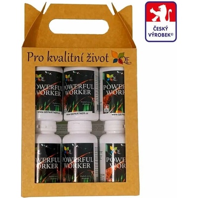 Powerful Worker biologicky aktivní kolostrum s IgG 40, kyselina listová, B1, B2, B6 dárková sada 6×60 tobolek