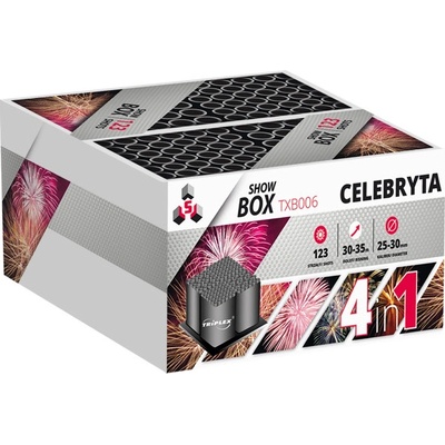 Triplex Ohňostroj CELEBRYTA 123-ranná sada ohňostroje pro vlastní odpálení TXB006