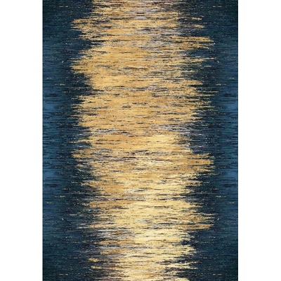 Vitaus Жълт/тъмносин килим подходящ за пране 80x150 cm Goldie - Vitaus (KRN-6344-80x150)