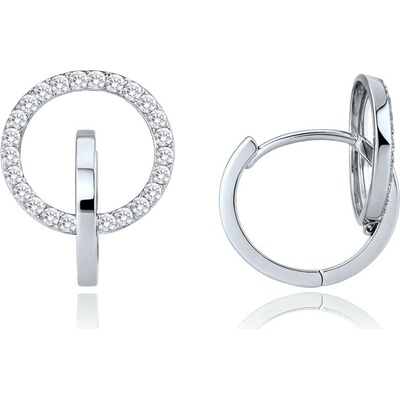 MINET JMG0027WSE03 - Náušnice z bieleho zlata s bielymi zirkónmi Au 585/1000 2,35g