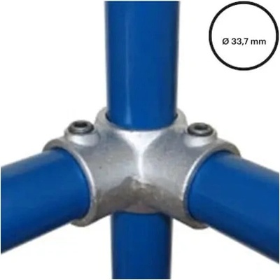 Konstrukční fitinka, spojka ocelových trubek pr. 33,7 mm – rohový průběžný spoj (středový) 116-B34