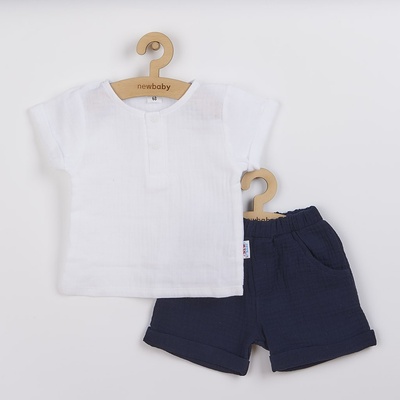 New Baby Dojčenská mušelínová súpravička Summer Nature Collection modrá