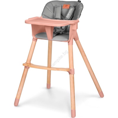 Lionelo - Детски стол за хранене 2 в 1 KOEN Pink Rose (LN0348)