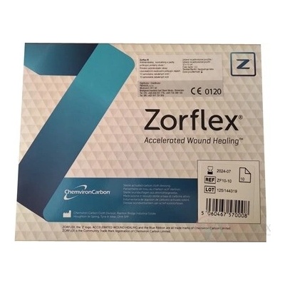 Zorflex krytie na rany s aktívnym uhlím 10 x 10 cm, 10 ks