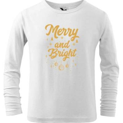 Dobrý triko Dětské bavlněné triko Merry and bright Velikost Bílá
