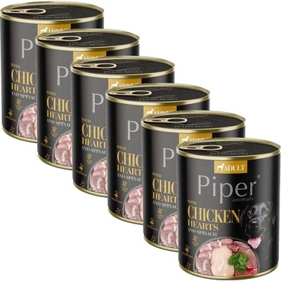 Piper Adult kuracie srdce a špenát 6 x 800 g