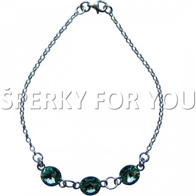 For You strieborný náramok Swarovski elements Rivoli zelený chrysolite nar-riv-006
