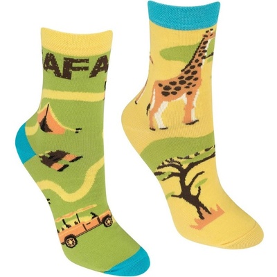 Dámske nerovnaké ponožky Safari bledozelená