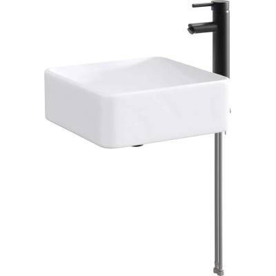 vidaXL Мивка за баня Матово черно 49 x 37 x 14 см Метал (890253)