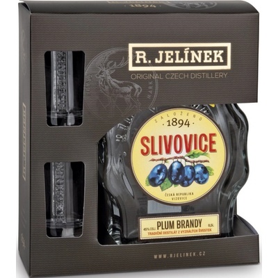 Slivovice budík 3y 45% 0,5l (dárkové balení 2 sklenice)