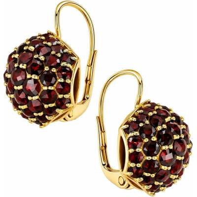 Zlaton Náušnice žluté zlato s granátem visací 2cm 7.8g O22052505598