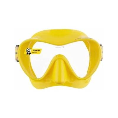 CRESSI Cressi Frameless Diving Mask F1 - Fog-free Glass Lens, Diving Goggles - Ergonomic Silicone Rim, Snorkel Mask - Dry Snorkel & Snorkel Set - Yellow - Mask - ZDN281010