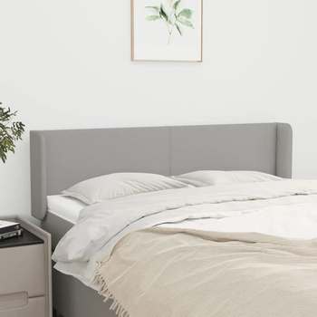 vidaXL Горна табла за легло с уши, светлосива, 147x16x78/88 см, плат (3118486)