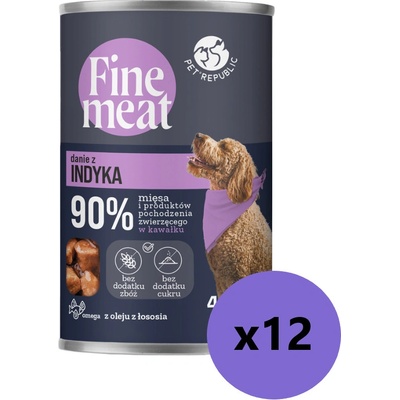 PetRepublic Fine Meat Adult pokrm z morčacieho mäsa 12 x 400 g