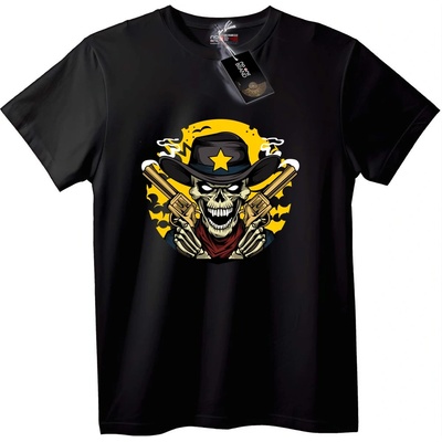 NOONEBRAND Тениска "Шериф Skull" - L, Black