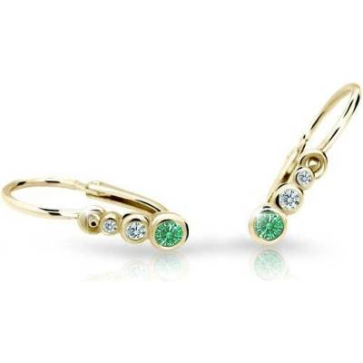 Cutie Kids Jewellery Gold Zlaté náušničky trio kamínky C2255