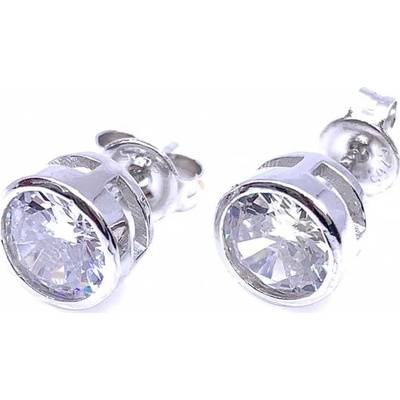 Jan Kos jewellery stříbrné náušnice s bílým kamenem 12119806