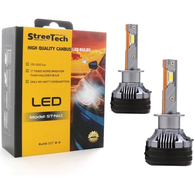 StreeTech Лед крушки - Led система H1 Streetech модел STN1 за фарове - 170 000 Лукса, 65W - Canbus 6000K - 1700% повече светлина (H1STN1)