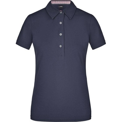 James & Nicholson JN 969 Dámske piqué polo modrá navy červená biela