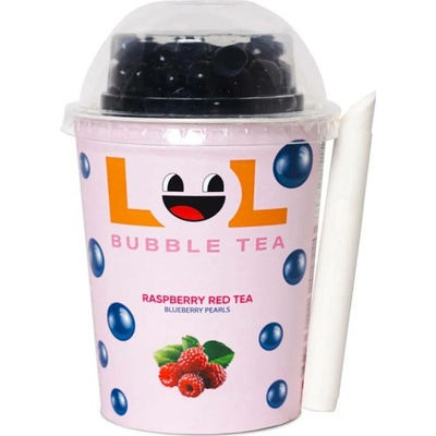 LOL Bubble Tea malinový čaj s borůvkovými kuličkami 275 ml