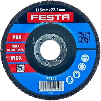 Festa Kotouč lamelový 115 mm P80 22142