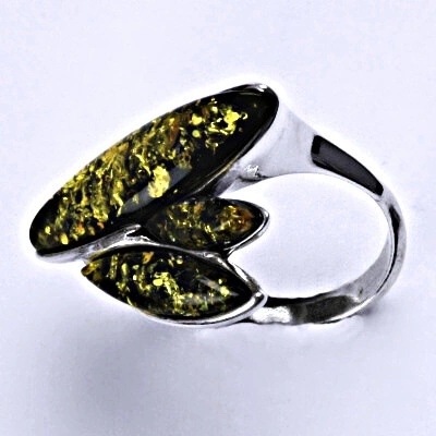 Čištín Stříbrný s přírodními jantary 4143