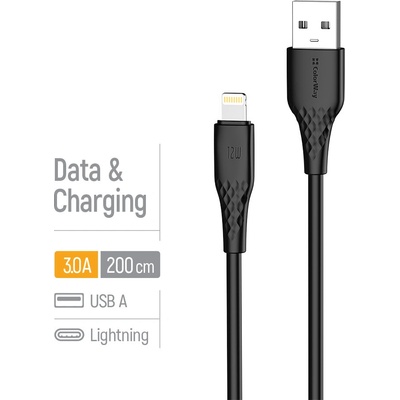 ColorWay CW-CBUL095-BK USB-A – Apple Lightning (textúrované PVC) 3A 2m černý