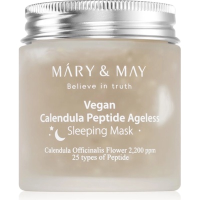 Mary&May Calendula Peptide Ageless Sleeping Mask успокояваща нощна маска с анти-бръчков ефект 110 гр