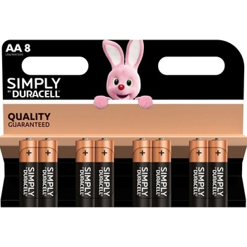 Duracell Алкална батерия LR6 AA 8pk блистер SIMPLY MN1500 DURACELL (DUR-BA-LR6-SIMPLY-8PK)