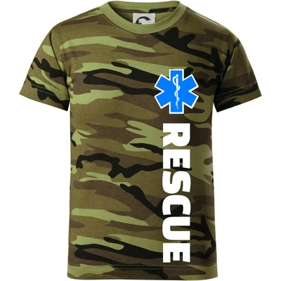 Rescue pro záchranáře dětské maskáčové triko zelený maskáč