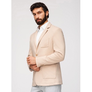 Ombre Clothing Мъжки плетен сако с тънко кроене slim fit с фина структура - бежово V5 M165 Ombre Clothing Ombre Clothing | Bezhov | МЪЖЕ | L