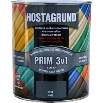 Barvy a laky Hostivař Hostagrund PRIM 3v1- mutifunkčná základná i vrchná farba 131 šedý 0,6 l