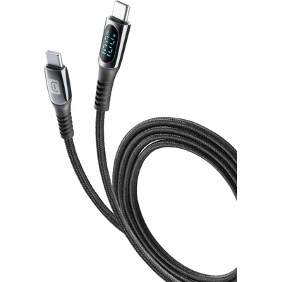 Cellularline Кабел usb-c към usb-c с дисплей 5a-100w 2м